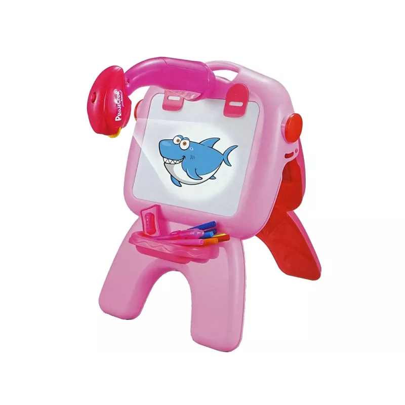 LEAN TOYS Lavagna a doppia faccia gessetti supporto proiettore immagini rosa