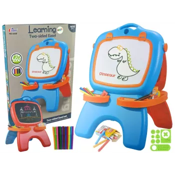 LEAN TOYS Lavagna magnetica a doppia faccia con modelli blu e rossi