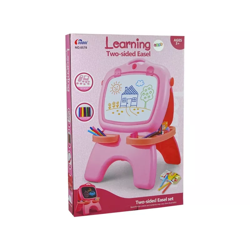 LEAN TOYS Lavagna magnetica a doppia faccia rosa modelli