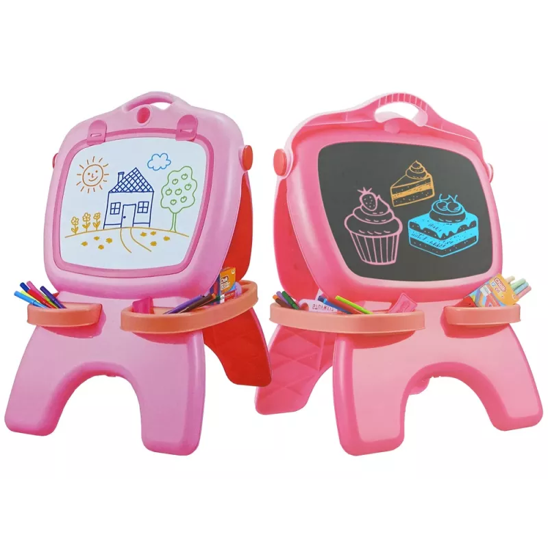 LEAN TOYS Lavagna magnetica a doppia faccia rosa modelli