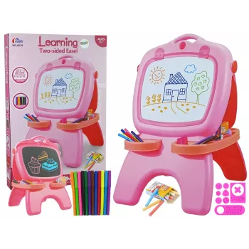 LEAN TOYS Lavagna magnetica a doppia faccia rosa modelli