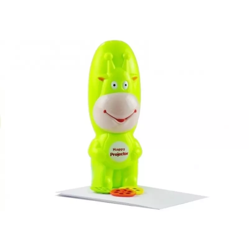 LEAN TOYS Proiettore per disegno mucca 3 dischi pennarelli verde 3in1