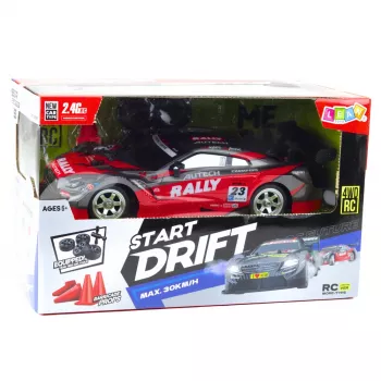 LEAN TOYS Drift Car Racing RC rosso nero 30km/h 1:16
