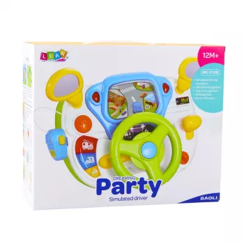 LEAN TOYS Simulatore di guida Volante didattico con suoni e luci interattivi