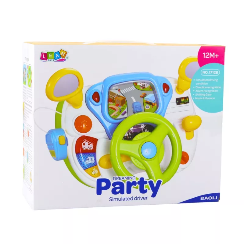 LEAN TOYS Simulatore di guida Volante didattico con suoni e luci interattivi