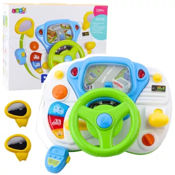 LEAN TOYS Simulatore di guida Volante didattico con suoni e luci interattivi