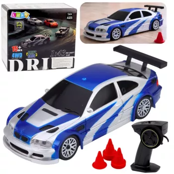 LEAN TOYS E46 auto sportiva drift radiocomandata RC coni 15 km/h 1:43