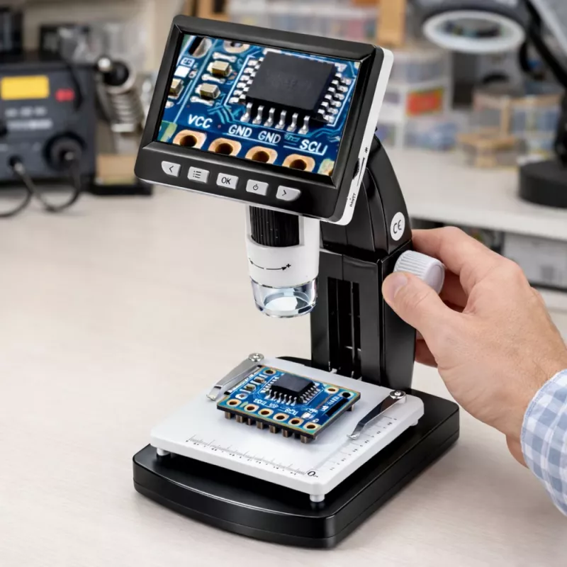 LEAN TOYS Microscopio digitale didattico schermo LCD 4,3 pollici USB LED ingrandimento 1000x
