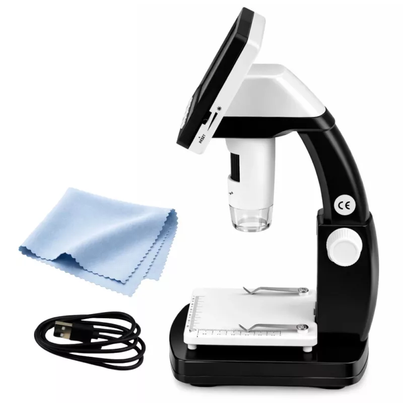 LEAN TOYS Microscopio digitale didattico schermo LCD 4,3 pollici USB LED ingrandimento 1000x