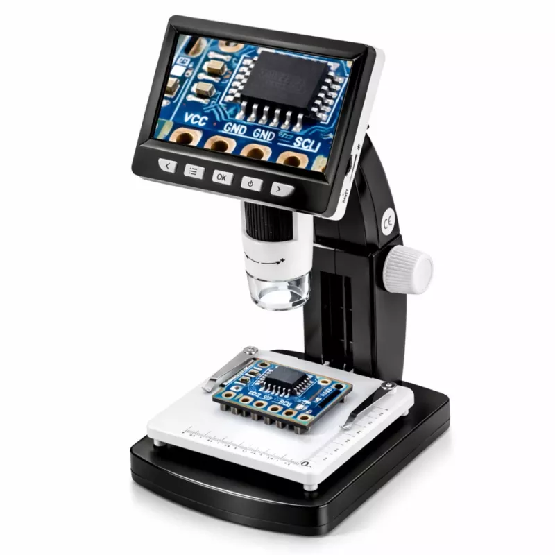 LEAN TOYS Microscopio digitale didattico schermo LCD 4,3 pollici USB LED ingrandimento 1000x