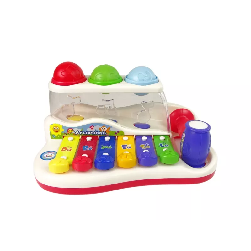 LEAN TOYS Gioco didattico martello per bambini piccoli con martello e palline colorate