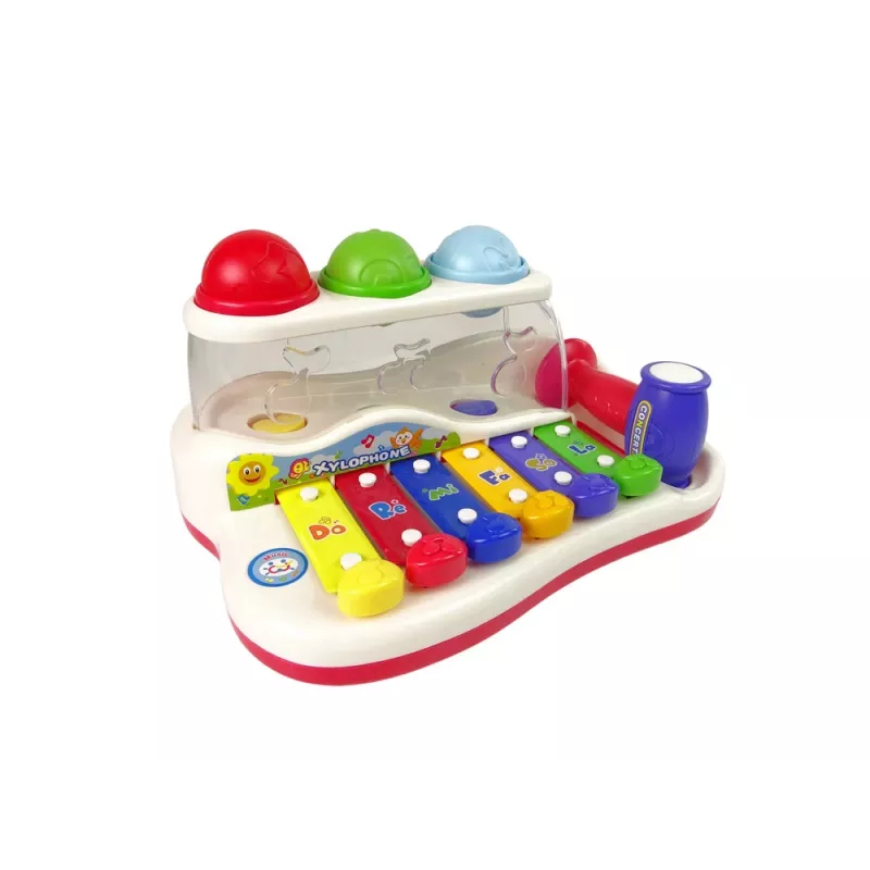 LEAN TOYS Gioco didattico martello per bambini piccoli con martello e palline colorate