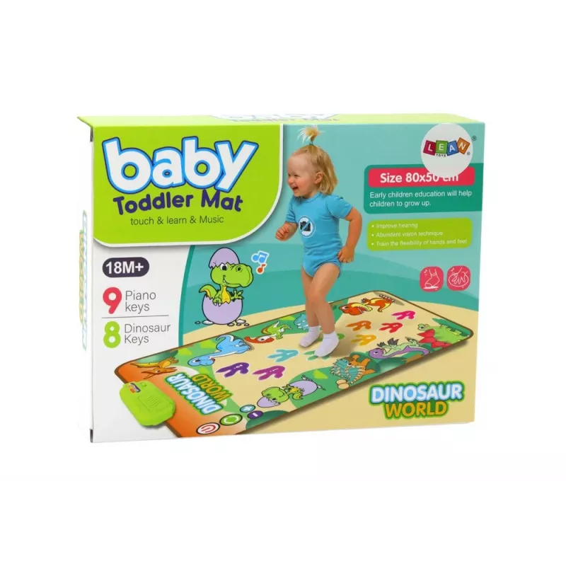 LEAN TOYS Tappeto danza interattivo educativo dinosauri luci suoni