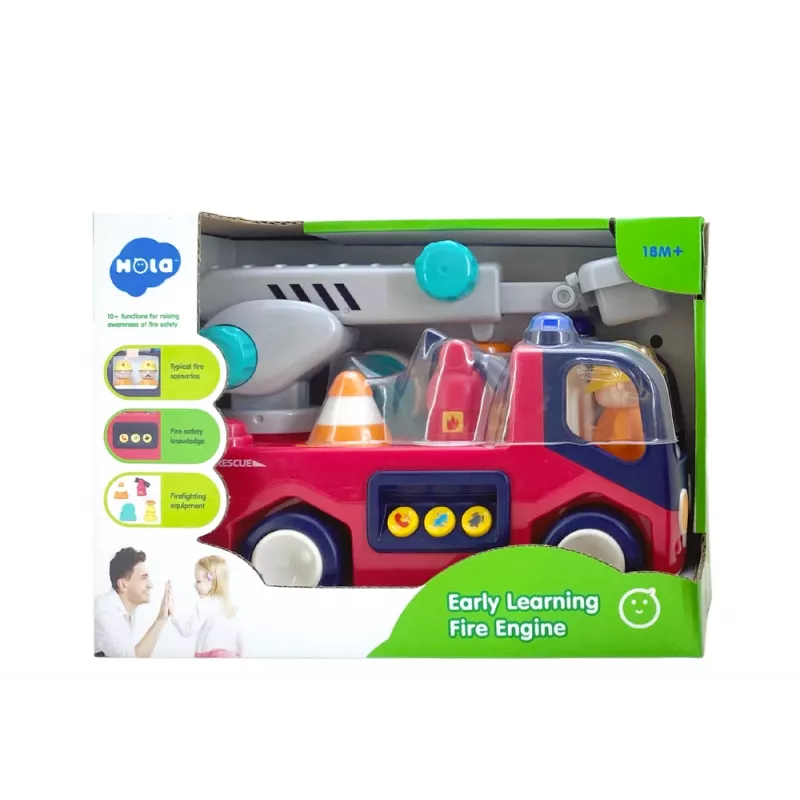 LEAN TOYS Caserma dei pompieri interattiva educativa per bambini piccoli con suoni e luci