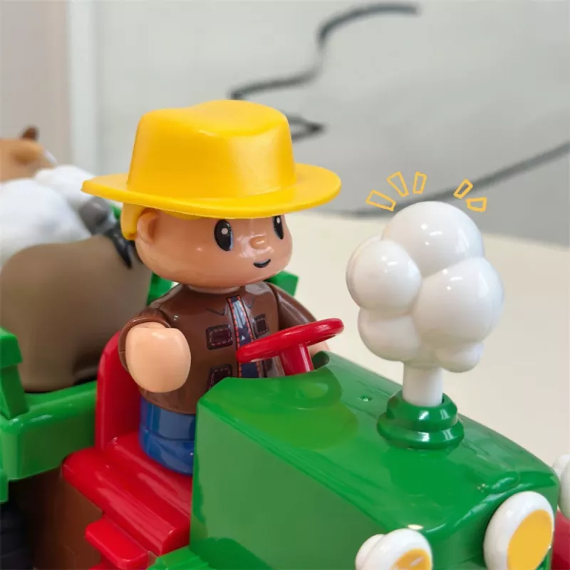 LEAN TOYS Trattore interattivo educativo per bambini piccoli con animali, luci e suoni