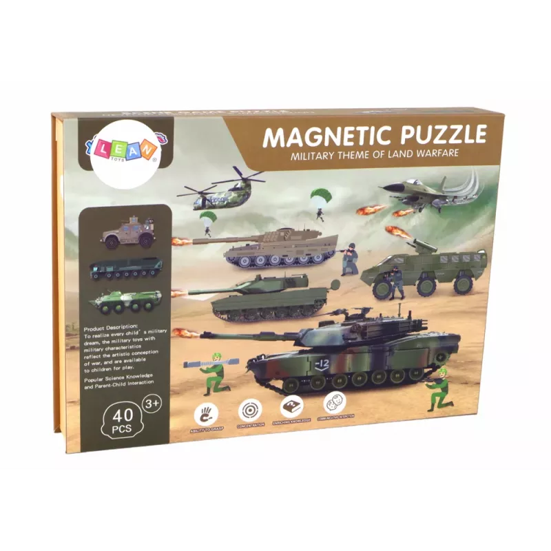 LEAN TOYS puzzle magnetico educativo - tema guerra terrestre
