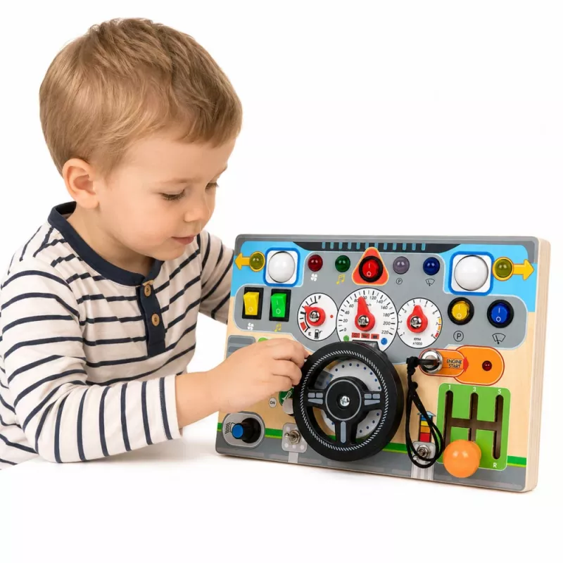 LEAN TOYS tavola didattica manipolativa simulatore volante luci suoni