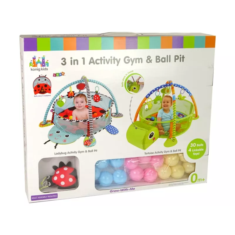 LEAN TOYS Tappeto didattico con recinto tartaruga palline per neonati