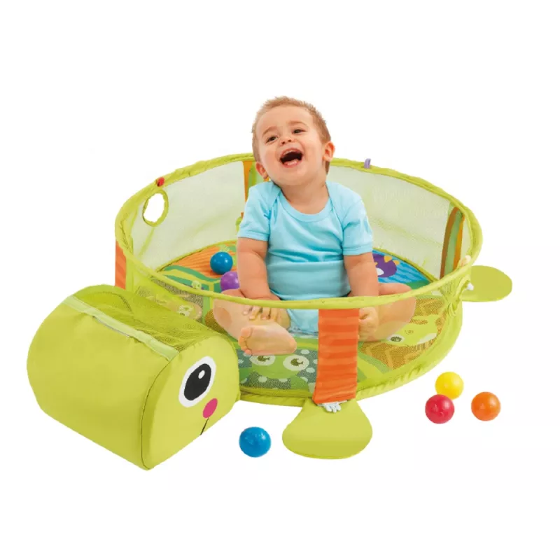 LEAN TOYS Tappeto didattico con recinto tartaruga palline per neonati