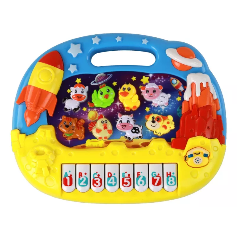 LEAN TOYS Pianoforte didattico inglese animali spazio