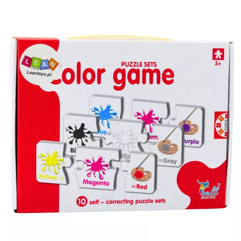 LEAN TOYS puzzle didattico colori in inglese 10 collegamenti