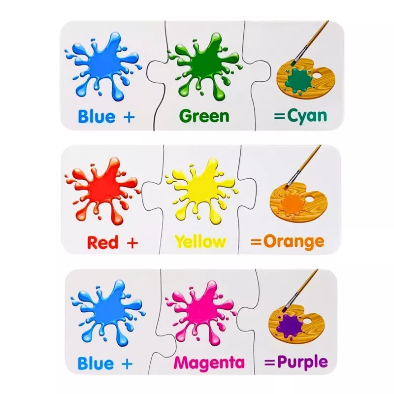 LEAN TOYS puzzle didattico colori in inglese 10 collegamenti