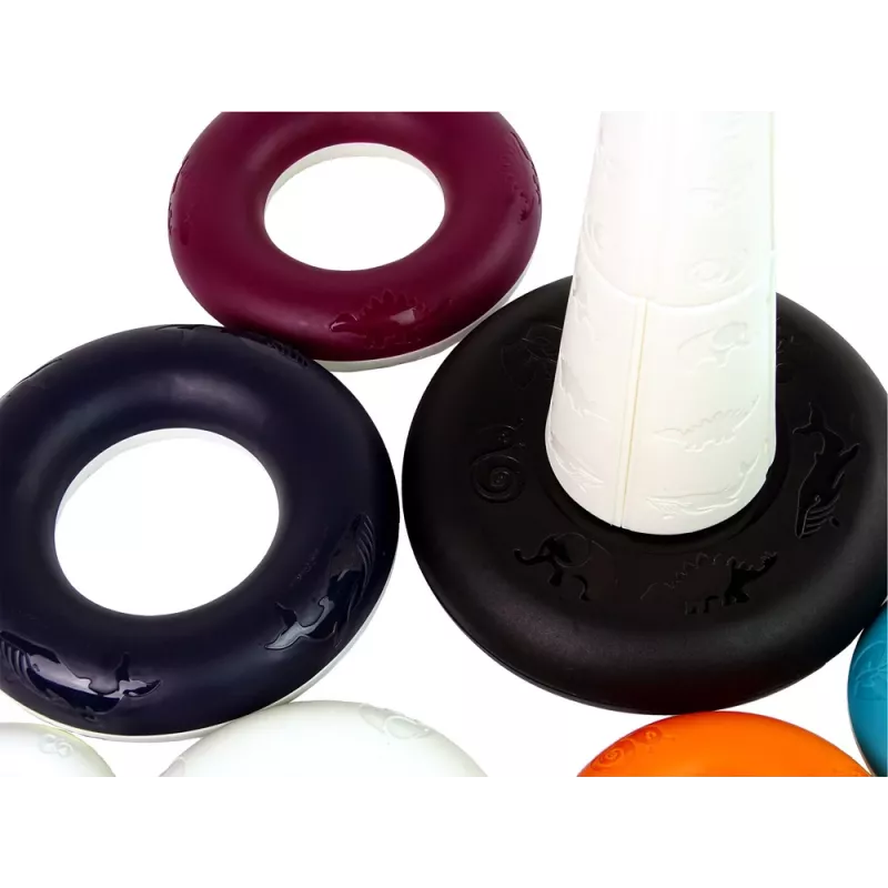 LEAN TOYS Piramide didattica con anelli e ruota con papere