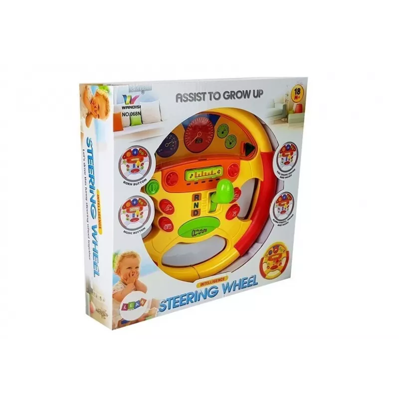 LEAN TOYS volante didattico per neonati con effetti sonori e luminosi