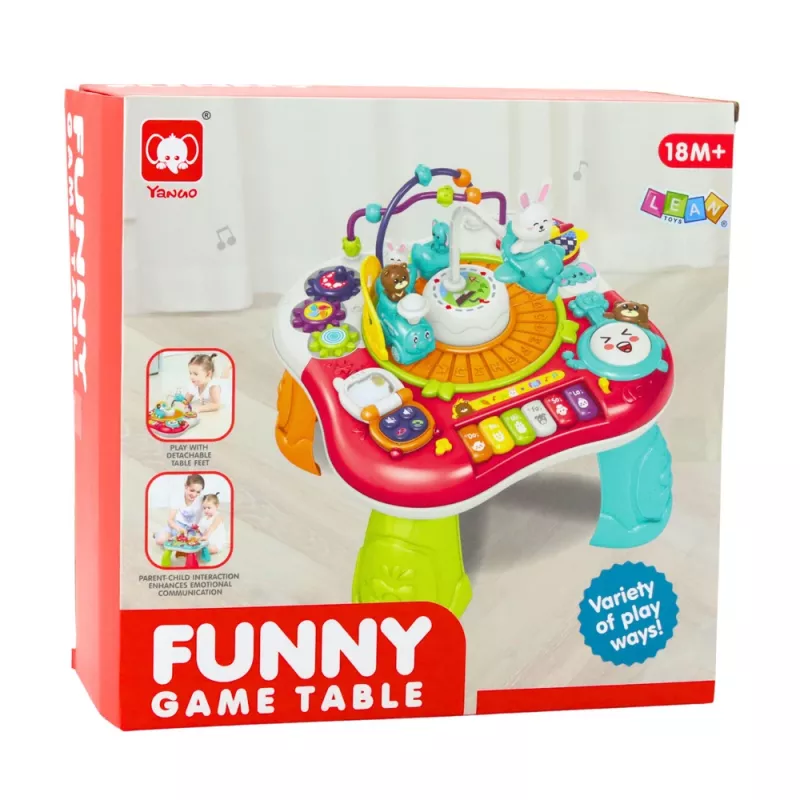 LEAN TOYS tavolo didattico pannello musicale interattivo pianoforte 2 in 1 rosso