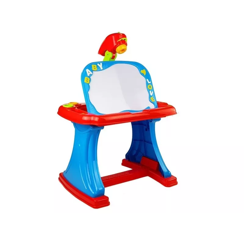 LEAN TOYS Tavolo didattico con proiettore, sedia, pastelli, magneti, lettere e numeri