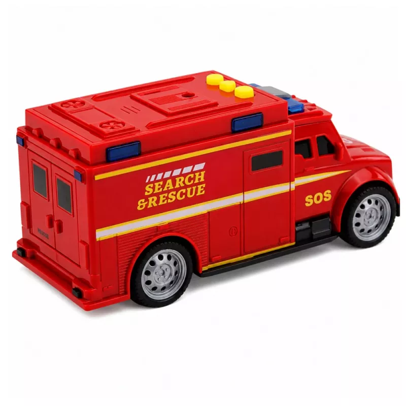 LEAN TOYS veicolo di soccorso ambulanza luce suono rosso 1:32