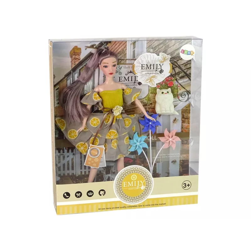 LEAN TOYS bambola Emily con gatto mulino a vento per bambini