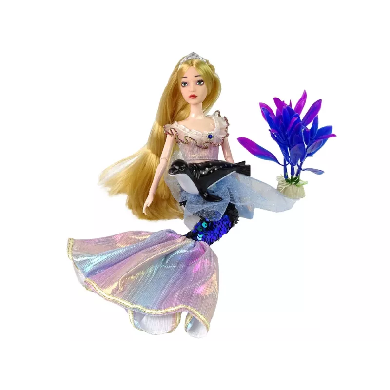 LEAN TOYS bambola Emily the Mermaid verde con accessori