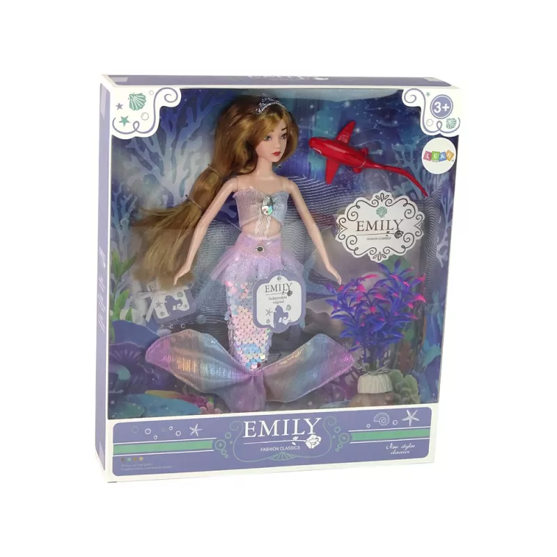 LEAN TOYS bambola Emily the Mermaid rosa con accessori