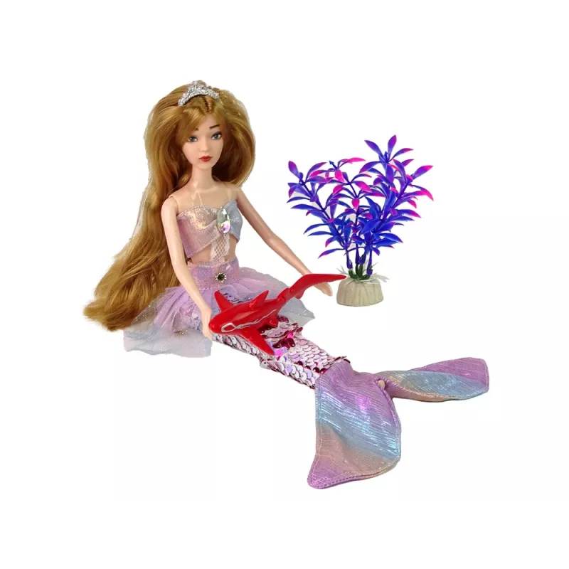LEAN TOYS bambola Emily the Mermaid rosa con accessori