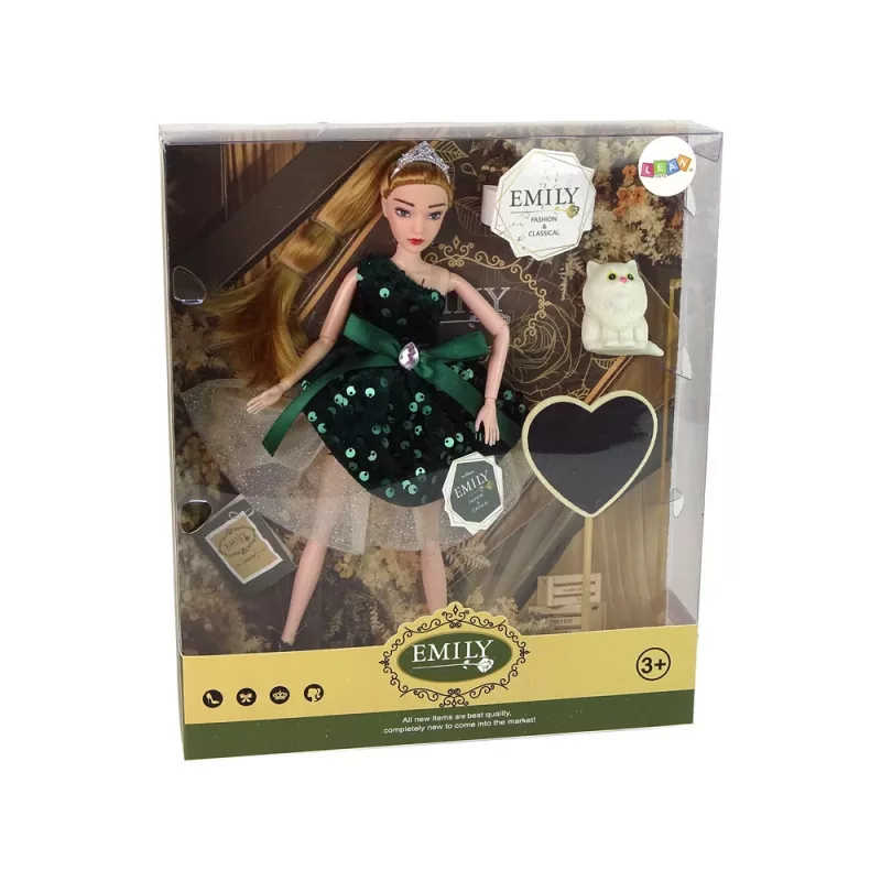 LEAN TOYS bambola Emily Wooden Heart gatto bianco