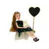 LEAN TOYS bambola Emily Wooden Heart gatto bianco