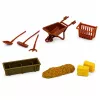 LEAN TOYS Set fattoria con trattore, veicoli agricoli, animali e accessori – set da gioco da 28 pezzi