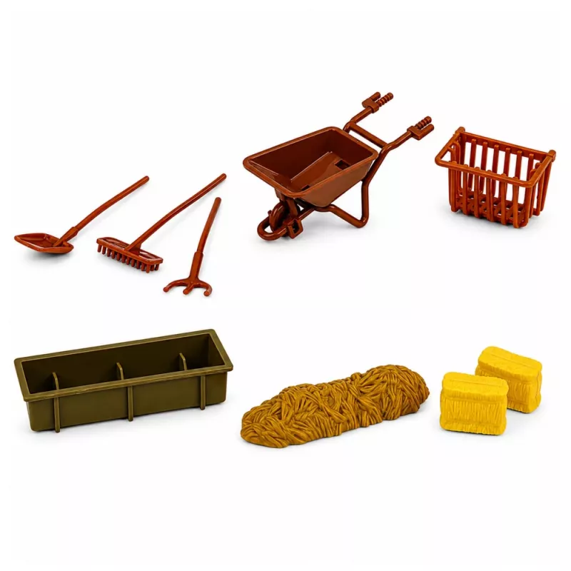 LEAN TOYS Set fattoria con trattore, veicoli agricoli, animali e accessori – set da gioco da 28 pezzi