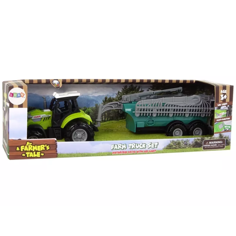 LEAN TOYS Trattore agricolo con irroratrice suono fattoria verde