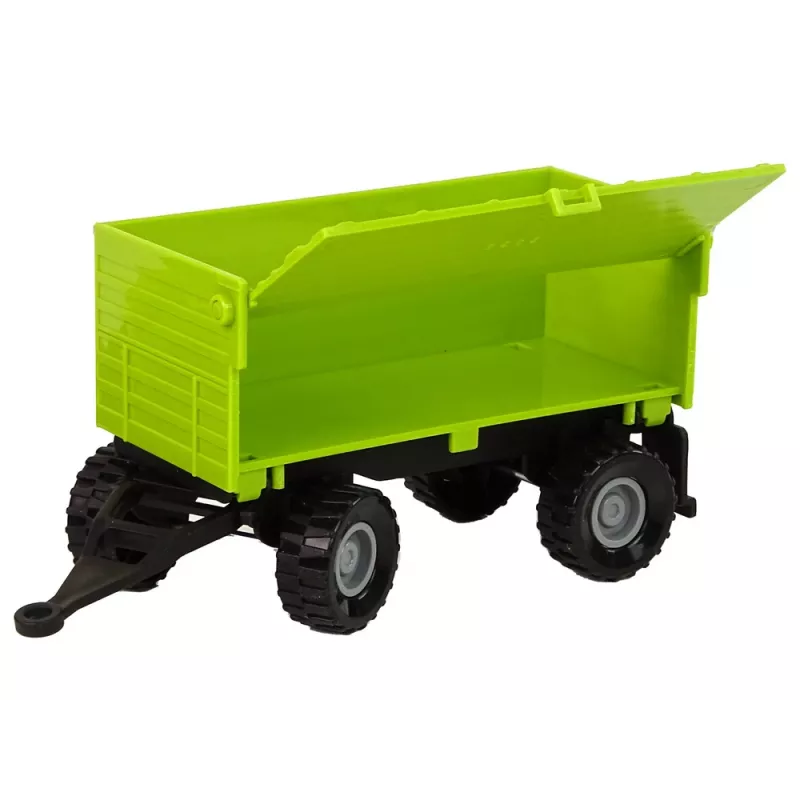 LEAN TOYS Trattore da fattoria con rimorchio luci e suoni verde