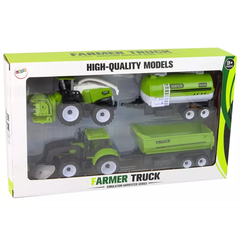LEAN TOYS set veicoli agricoli trattore mietitrebbia cisterna semirimorchio