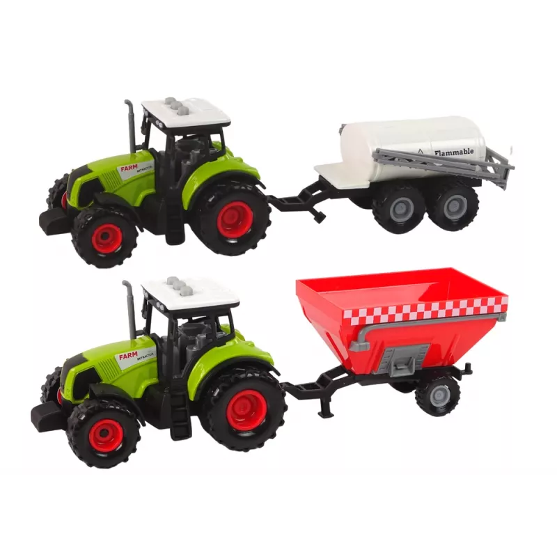 LEAN TOYS Set trattore agricoltore + 2 macchine agricole set camion agricolo