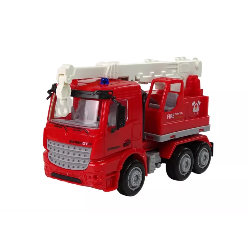 LEAN TOYS Set vigili del fuoco con gru, segnali stradali e pompiere