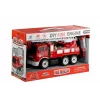 LEAN TOYS camion dei pompieri con scivolo a vite + attrezzi
