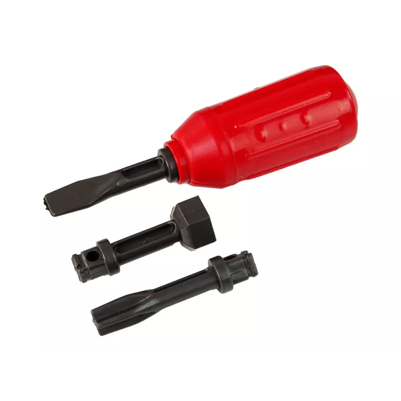 LEAN TOYS Camion dei pompieri con accessori da avvitare rosso