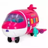 LEAN TOYS Aereo passeggeri per bambole 2 in 1 pieghevole rosa – set casa delle bambole trasformabile per bambole da 30 cm