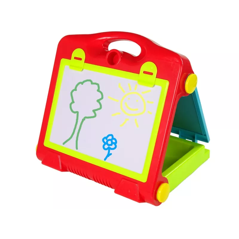 LEAN TOYS Valigetta lavagna pieghevole 2in1 - gesso e pennarello