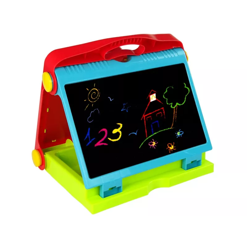 LEAN TOYS Valigetta lavagna pieghevole 2in1 - gesso e pennarello