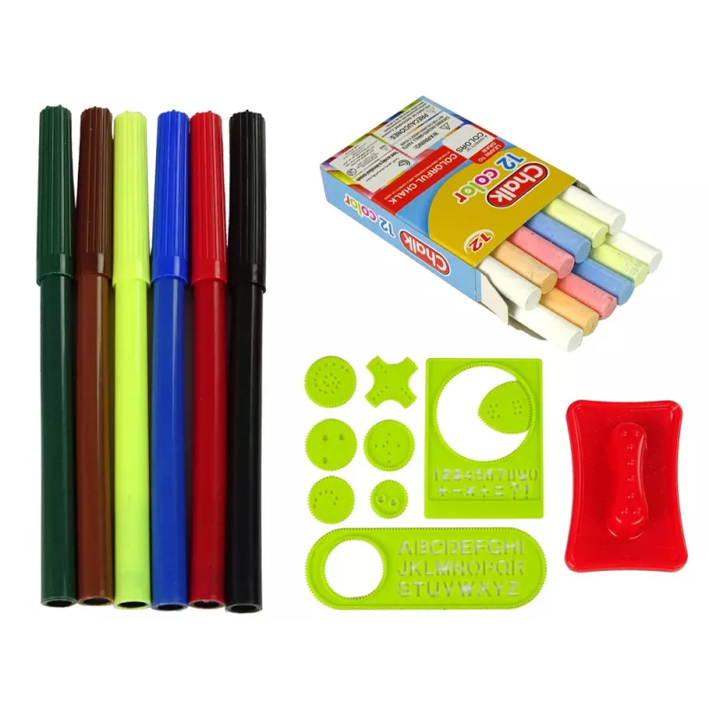 LEAN TOYS Valigetta lavagna pieghevole 2in1 - gesso e pennarello